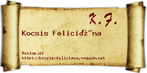 Kocsis Feliciána névjegykártya